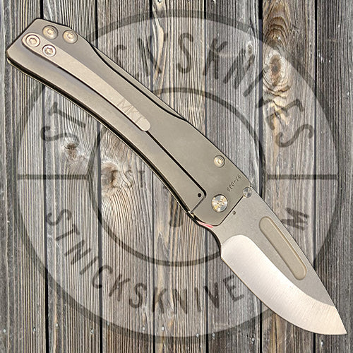 Medford - Slim Midi Marauder - S35VN - Tumbled Drop Point Blade - Tumbled PVD Handles - Std. Clip - Std. Hardware