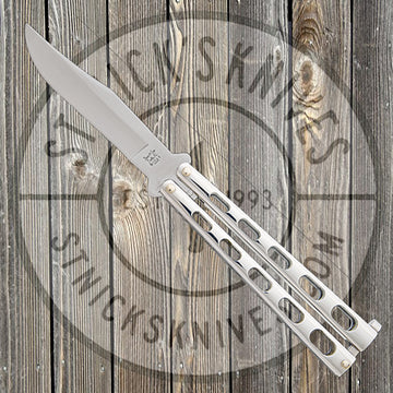 Bear & Son - 5” Stainless Steel Butterfly Knife - Bead Blast Finish - SS14