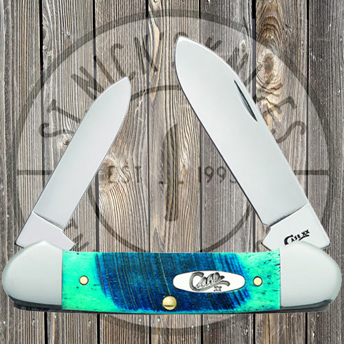 Case - Canoe - Caribbean Blue Sawcut Jig Bone - 25598